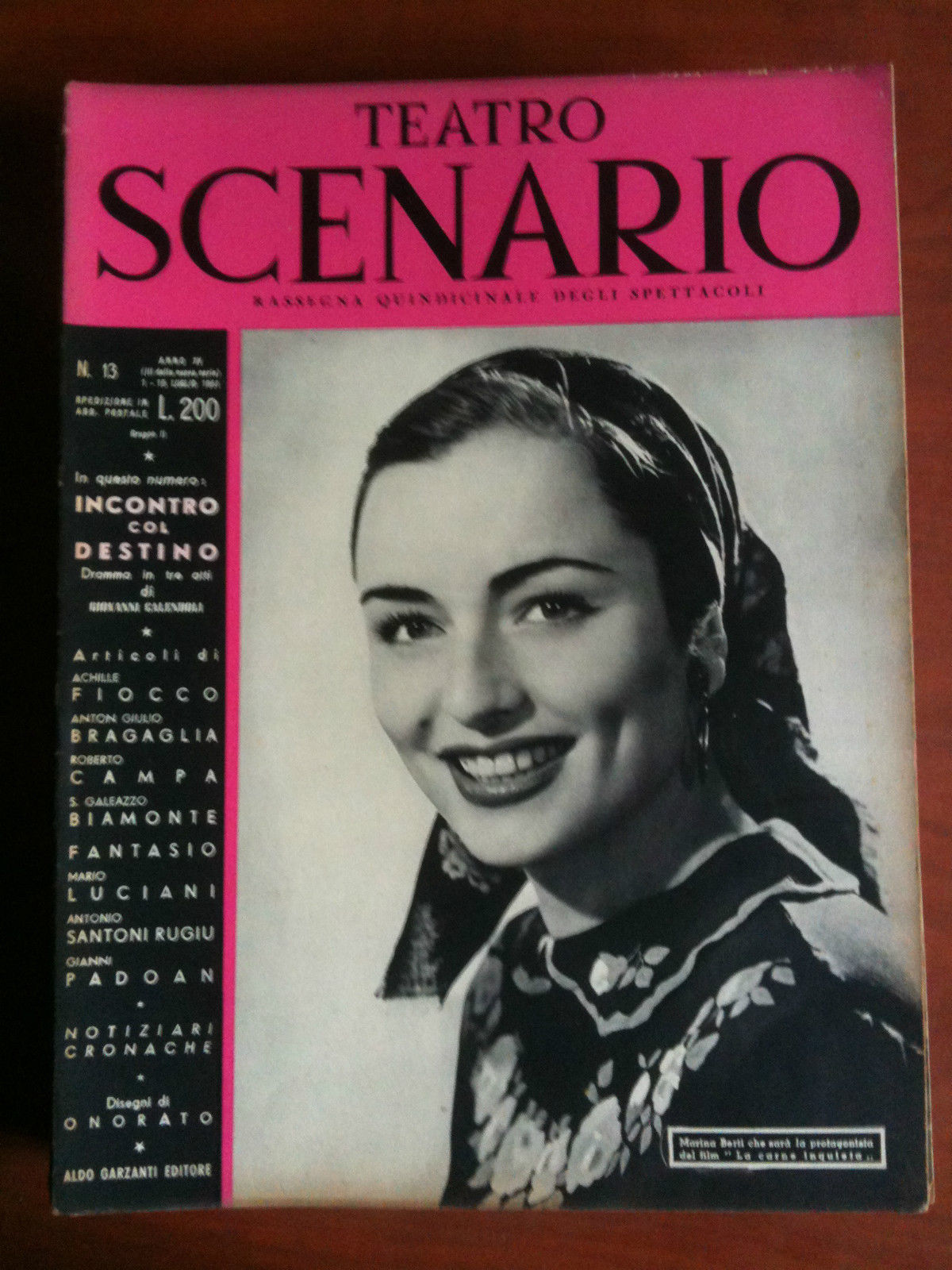 Teatro SCENARIO n^ 13 Anno III - Luglio 1951