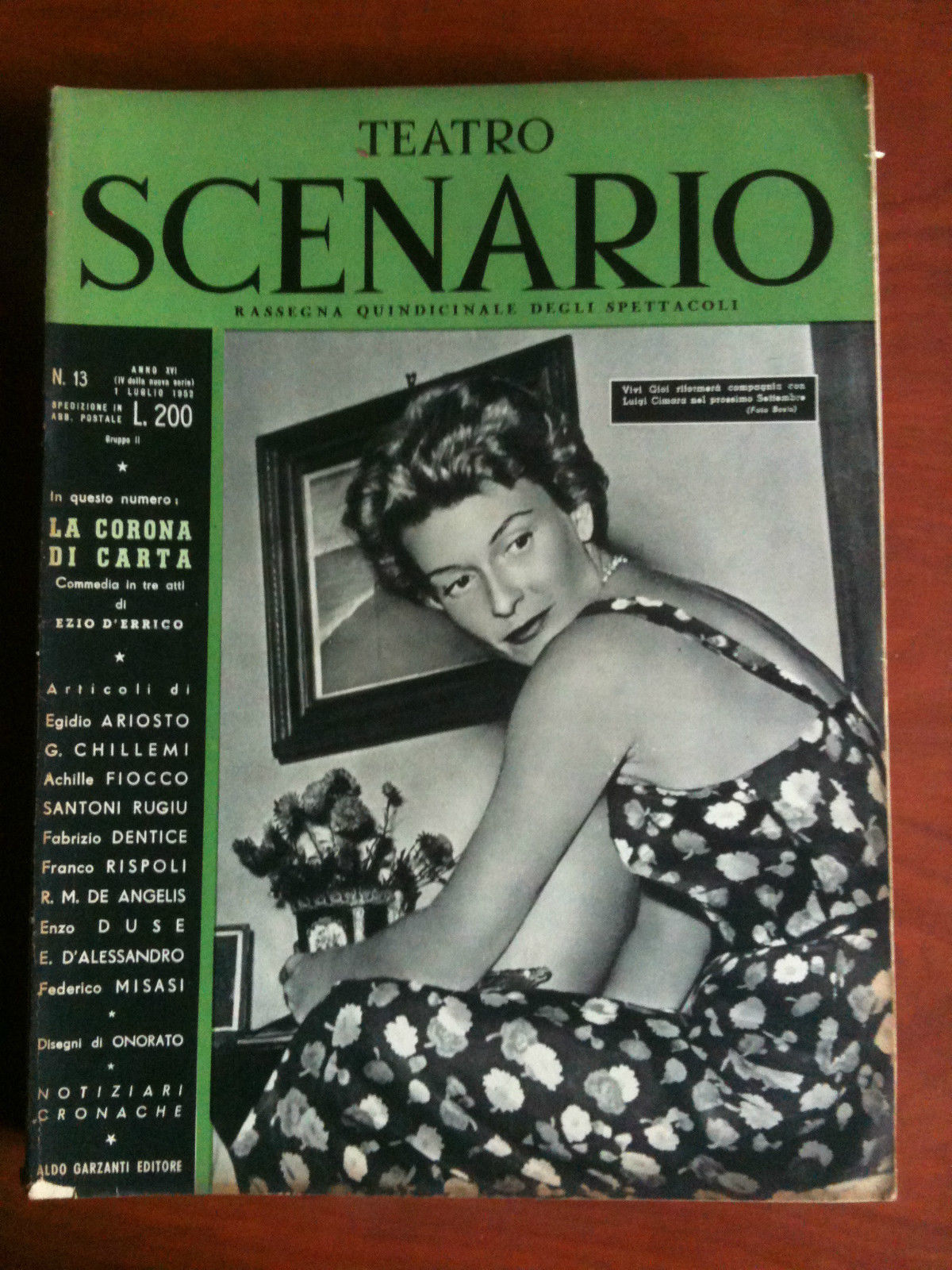 Teatro SCENARIO n^ 13 Anno IV - Luglio 1952