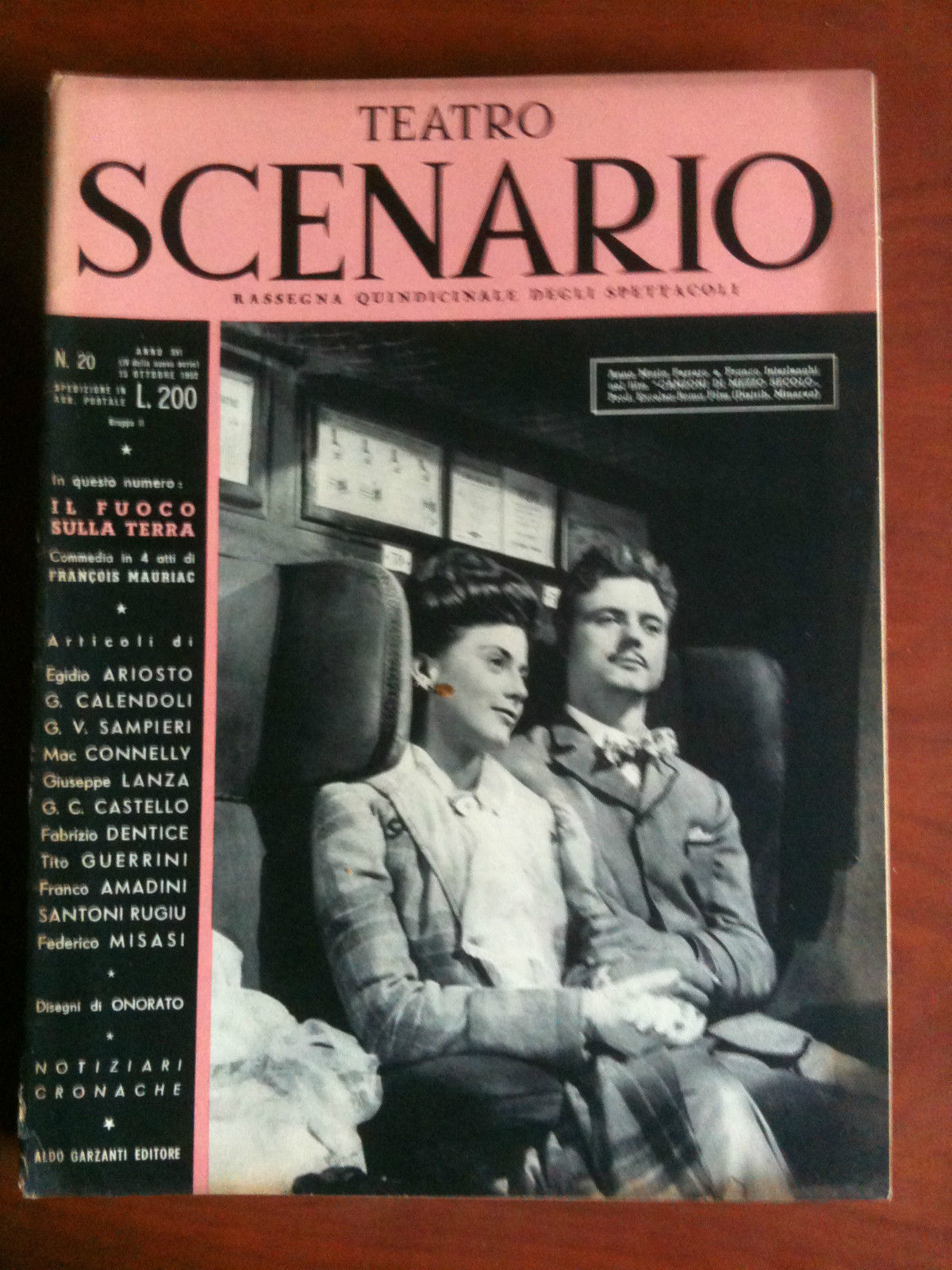 Teatro SCENARIO n^ 20 Anno IV - Ottobre 1952
