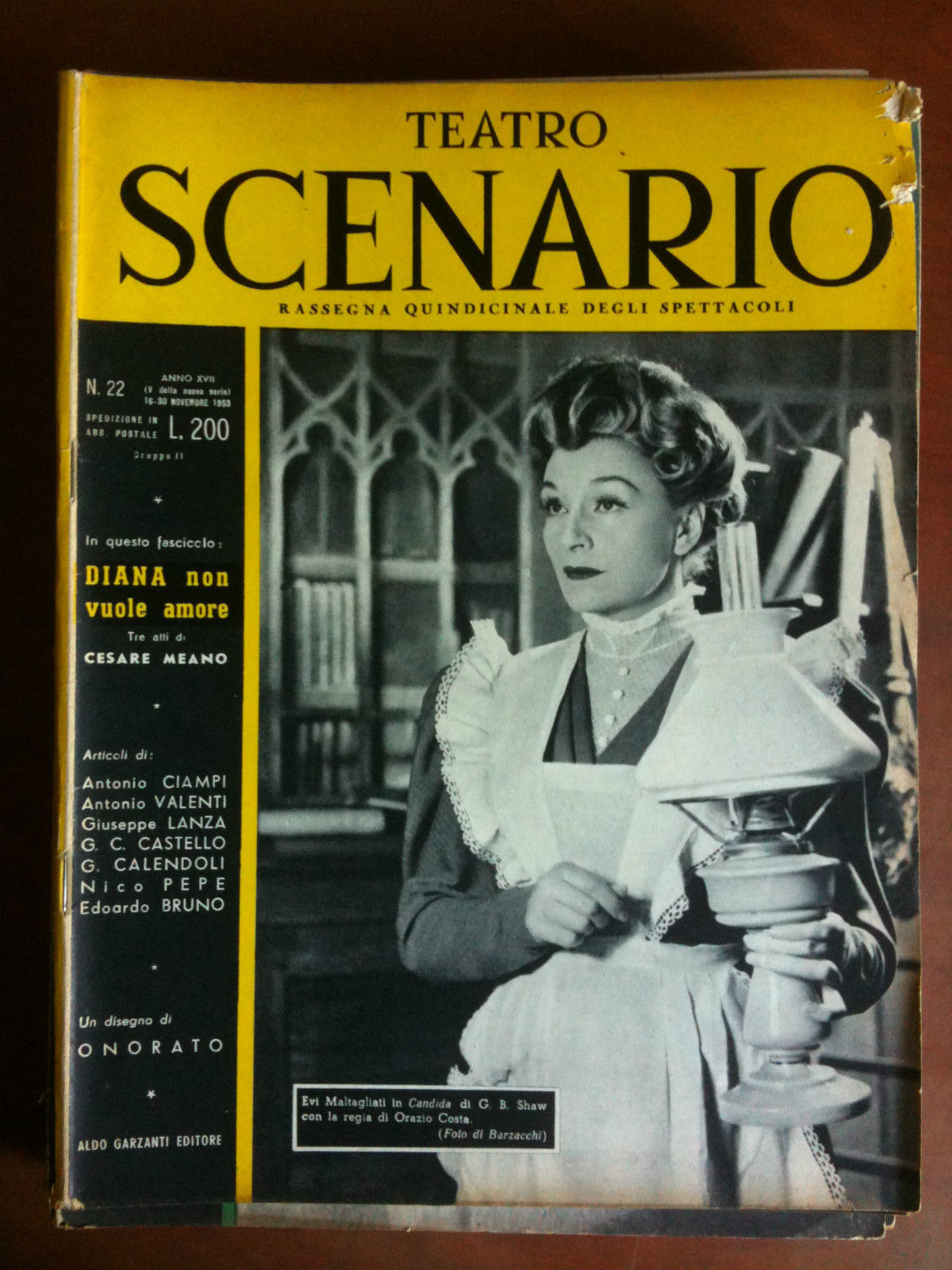 Teatro Scenario n^ 22 Anno XVII Novembre 1953 Cover Evi …