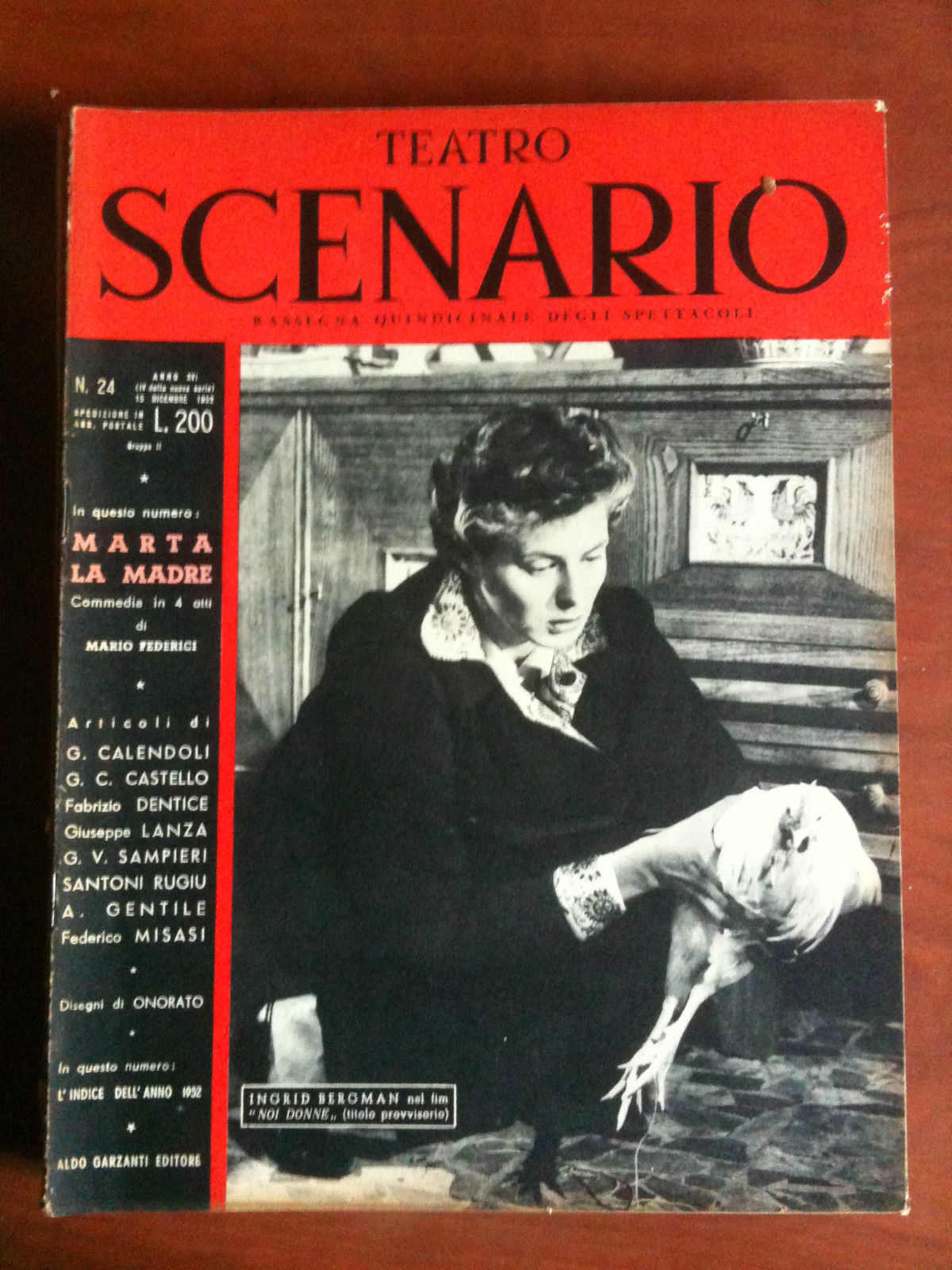 Teatro SCENARIO n^ 24 Anno IV - Dicembre 1952