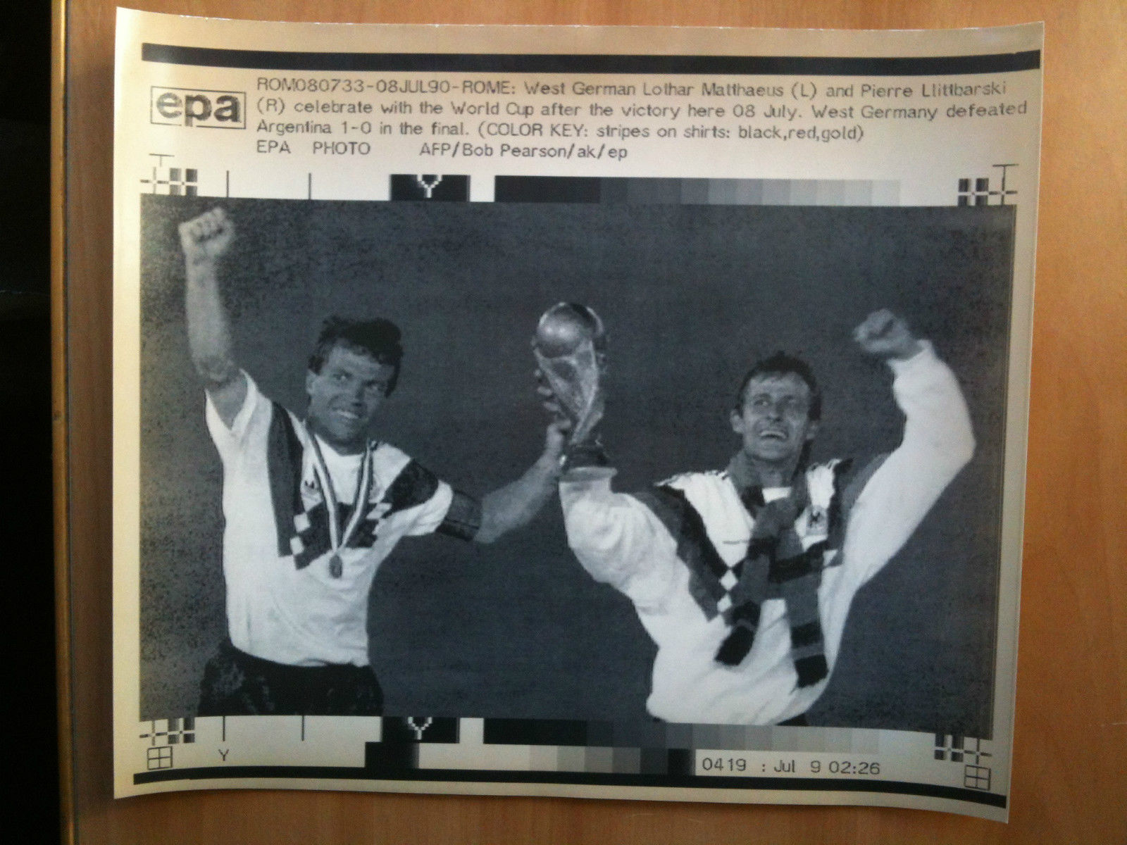 Tele/Laser Foto Coppa del Mondo/World cup Lothar Matthaeus vincente del …