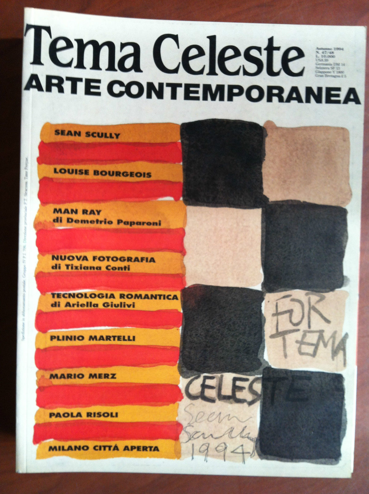 tema celeste contemporaryart n^ 47/48 Autunno 1994 Cover: Sean Scully