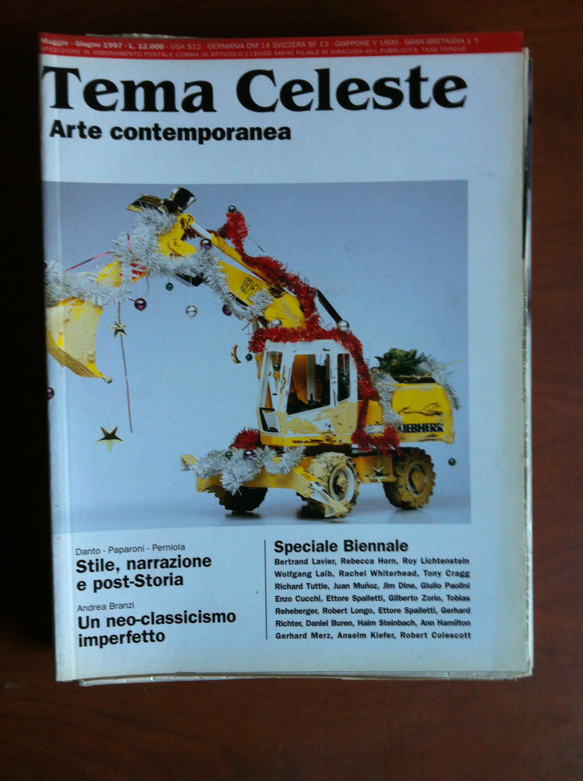 tema celeste n^62 artecontemporanea Mag/Giu 1997 Cover: Bertrand Lavier - …