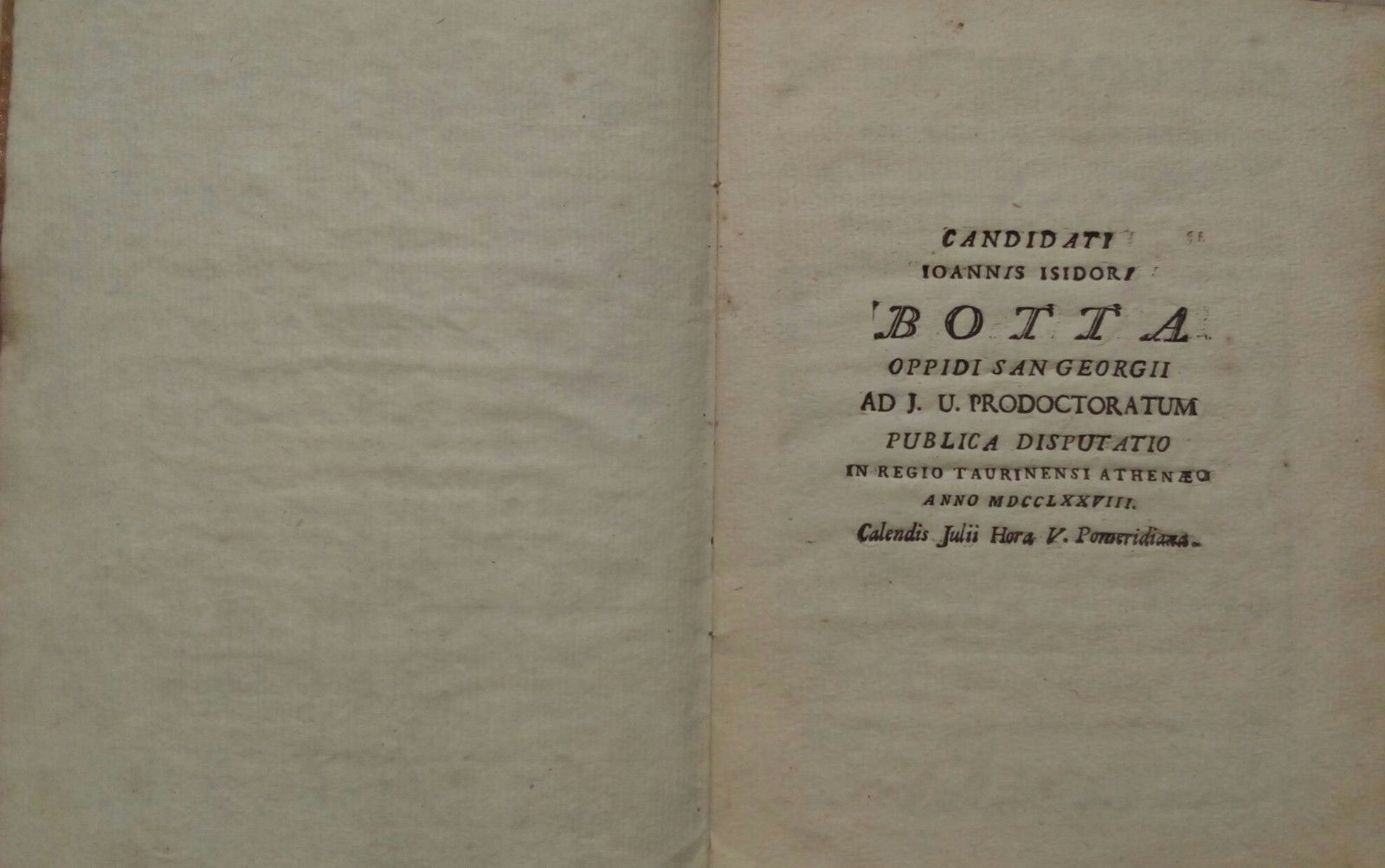Tesi di Laurea Candidato di San Giorgio Canavese To 1778