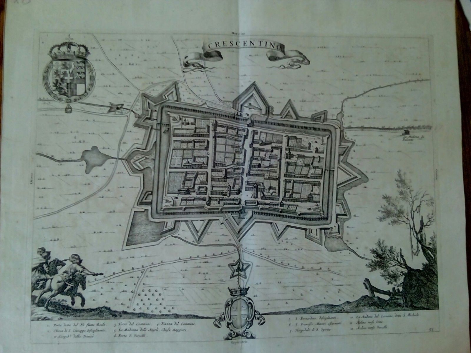 Theatrum Sabaudiae veduta di Crescentino 1725