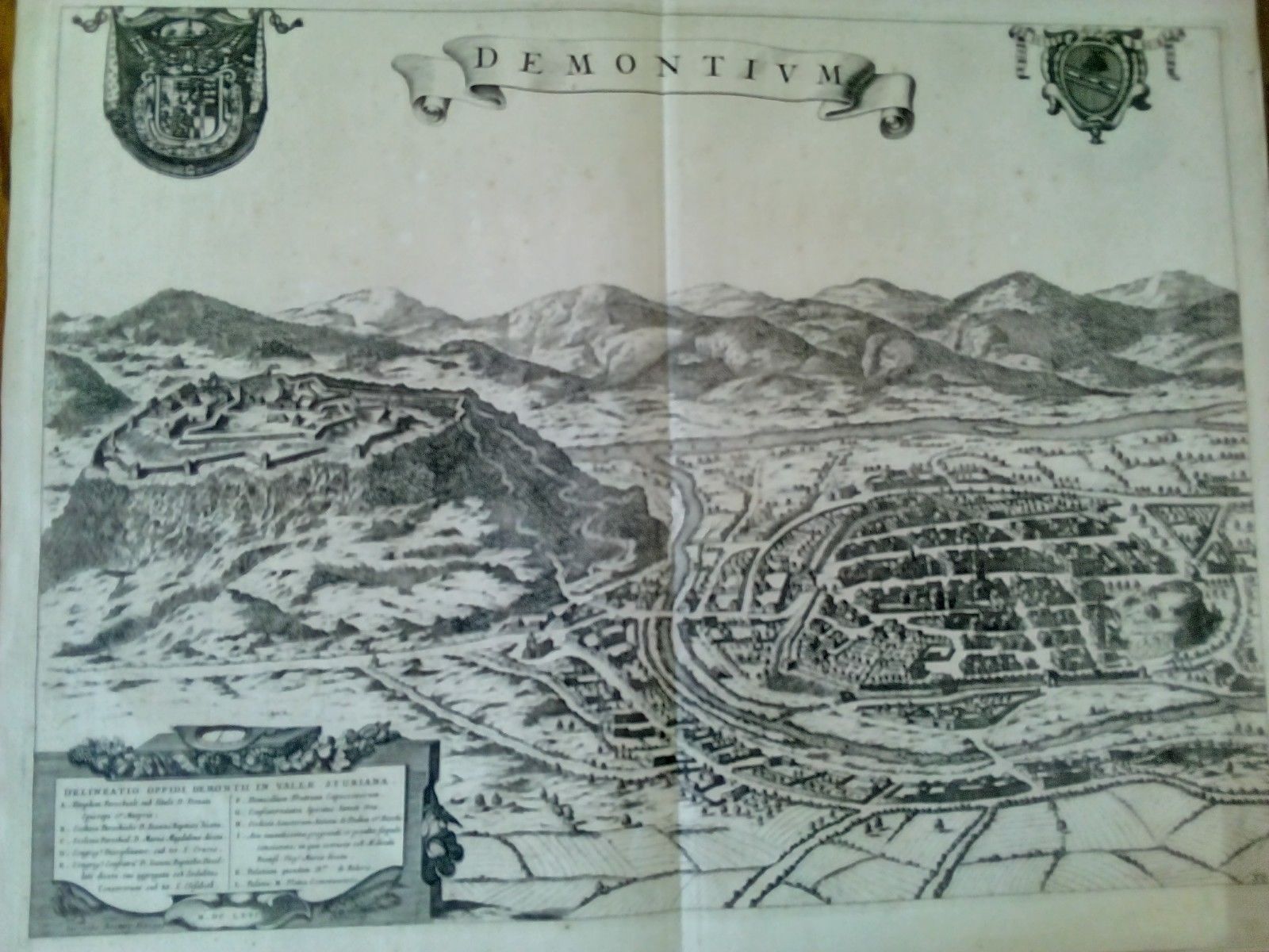 Theatrum Sabaudiae veduta di Demonte del Boetto Giovenale 1725