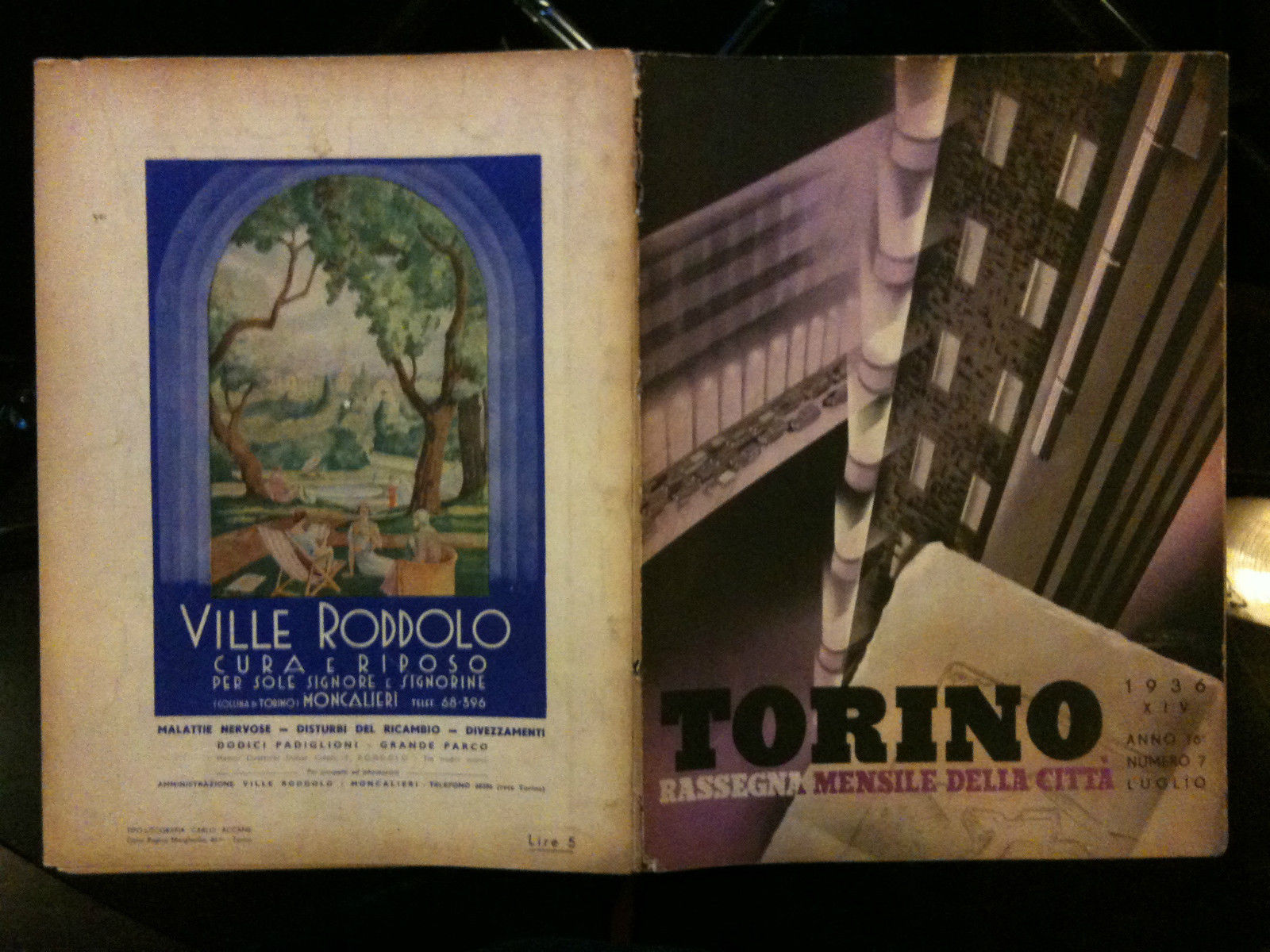 TORINO 1936 XIV anno 16^ numero 7 luglio - copertina …