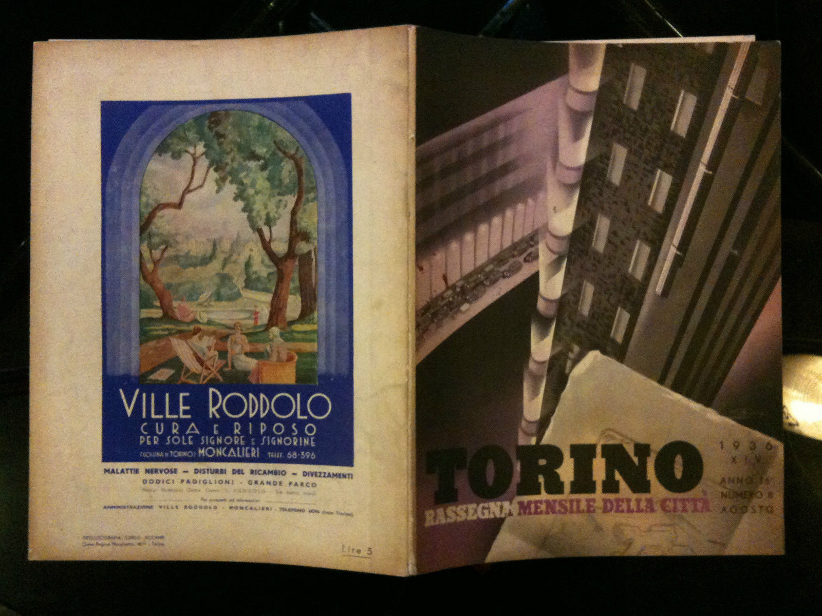 TORINO 1936 XIV anno 16^ numero 8 agosto - copertina …