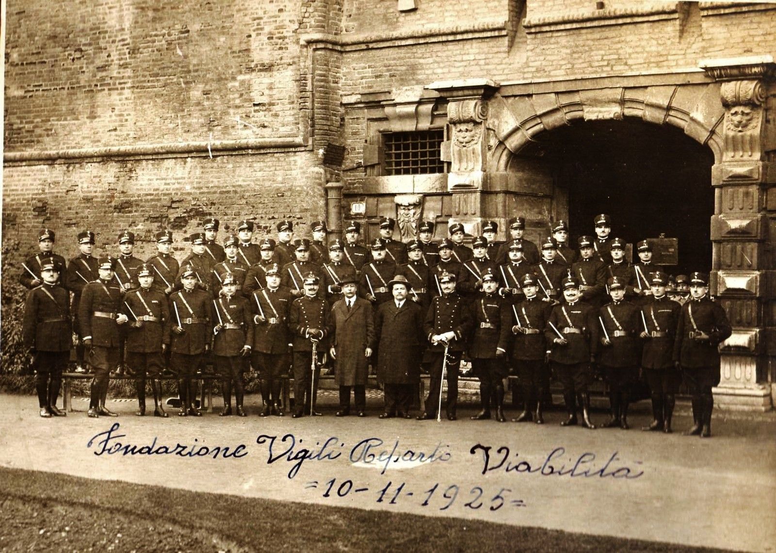 Torino Vigili reparto viabilità 1925 foto originale