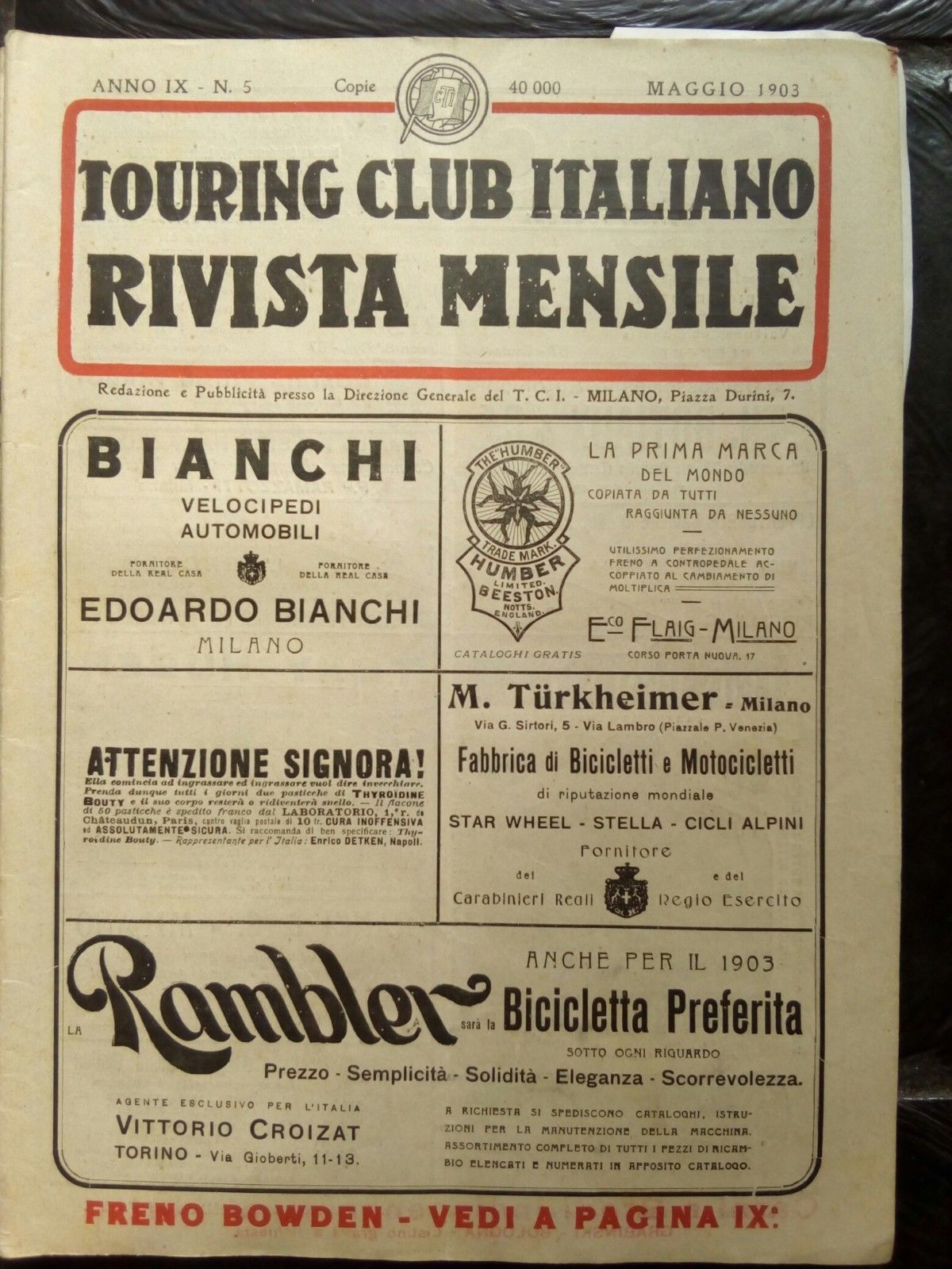 Touring Club Italiano rivista maggio 1903