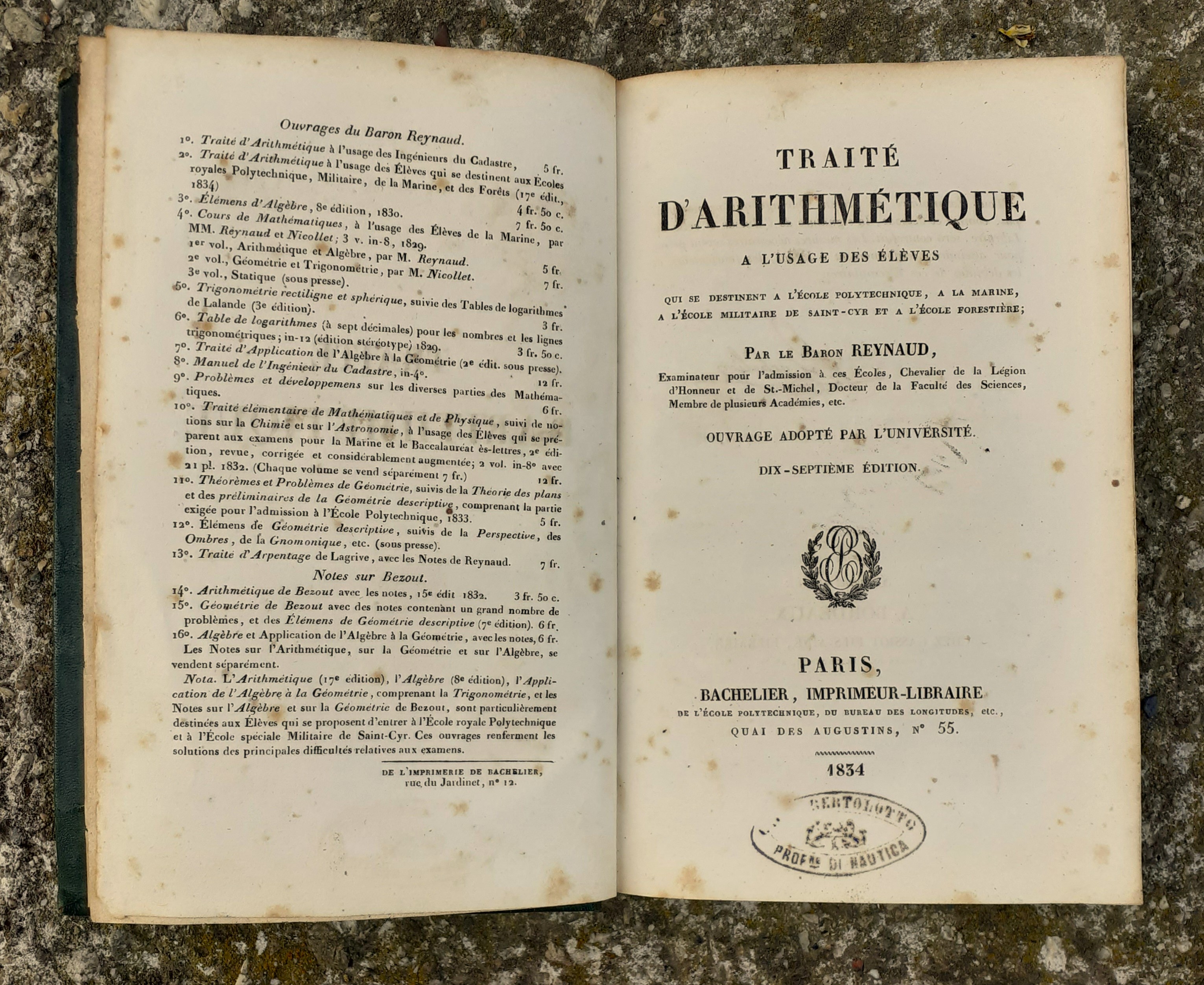 Traité d'Arithmétique a l'usage des élèves qui se destinent a …