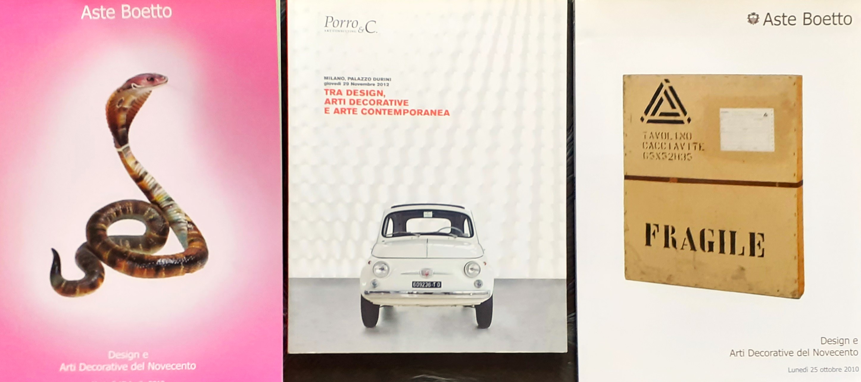 Tre cataloghi Aste Design e Arti decorative Boetto e Porro …