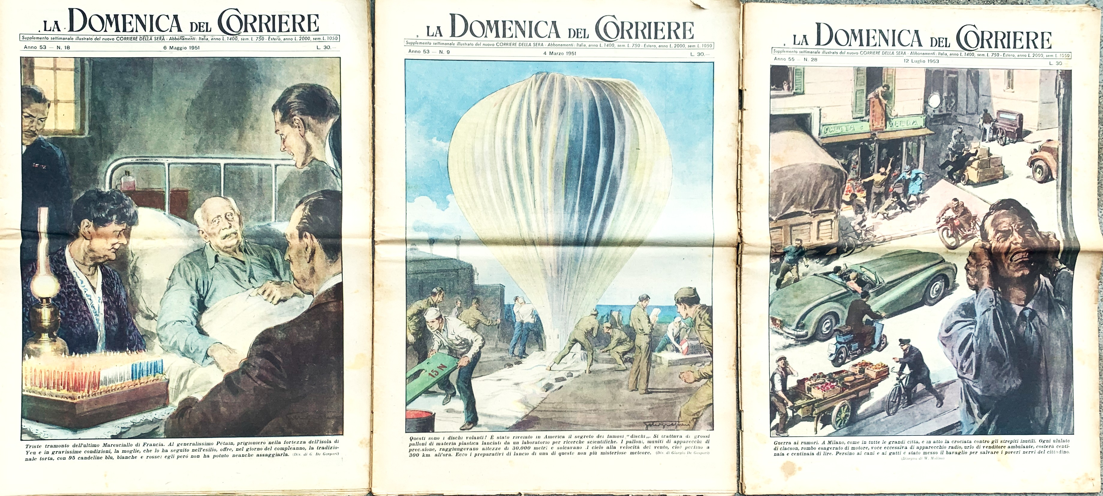 Tre supplementi La Domeniche del Corriere del 1951 e del …