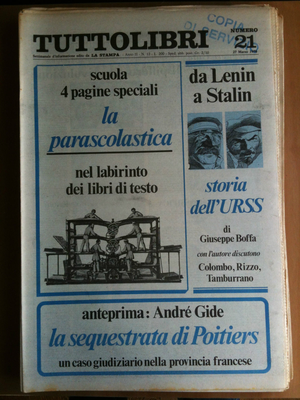 TUTTOLIBRI Anno II n^ 21 - 27 Marzo 1976
