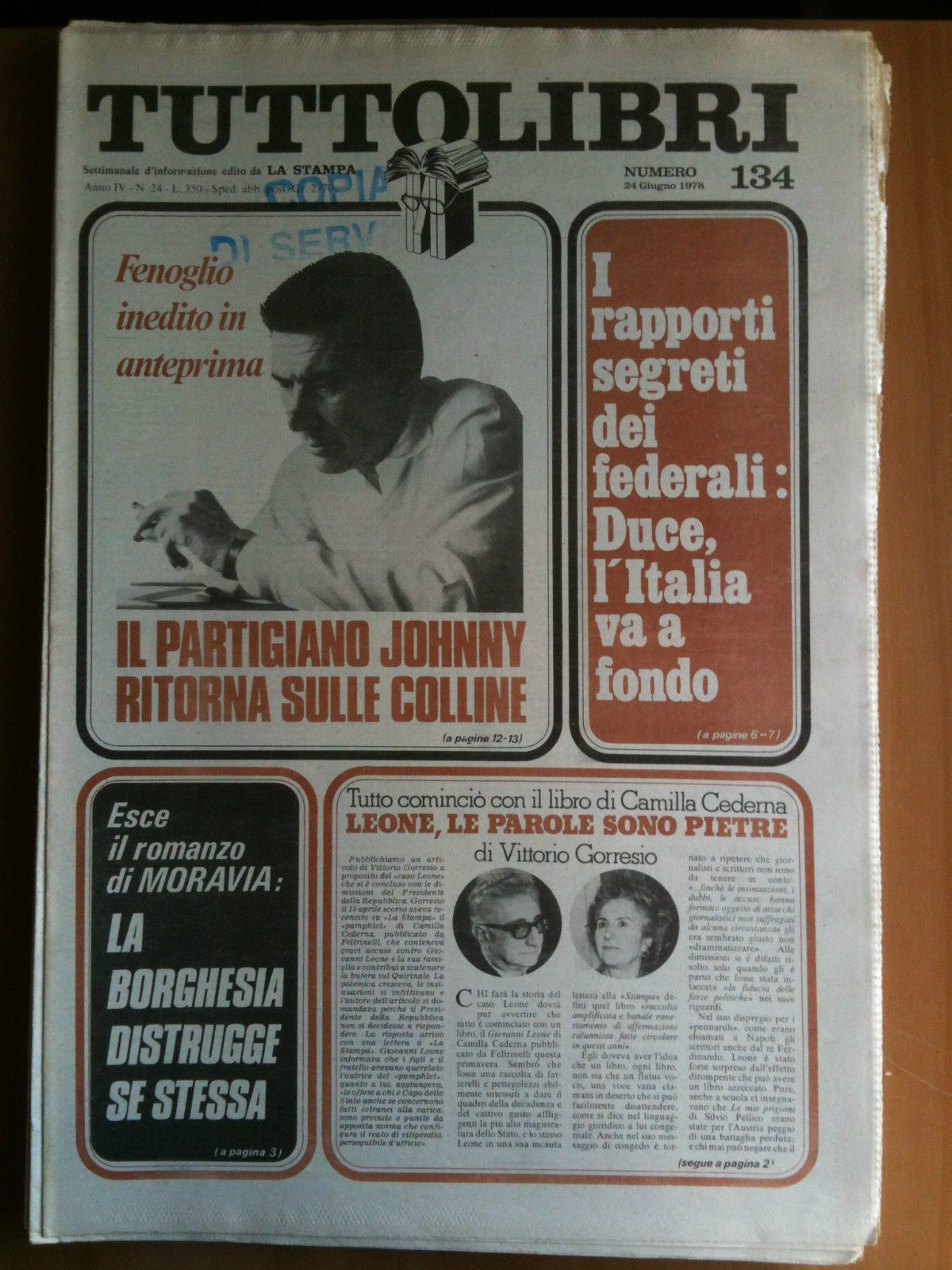 TUTTOLIBRI Anno IV n^ 134 - 24 Giugno 1978