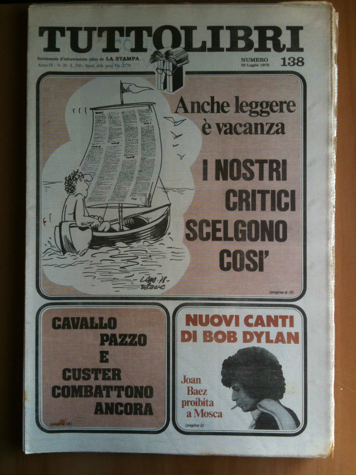 TUTTOLIBRI Anno IV n^ 138 - 22 Luglio 1978