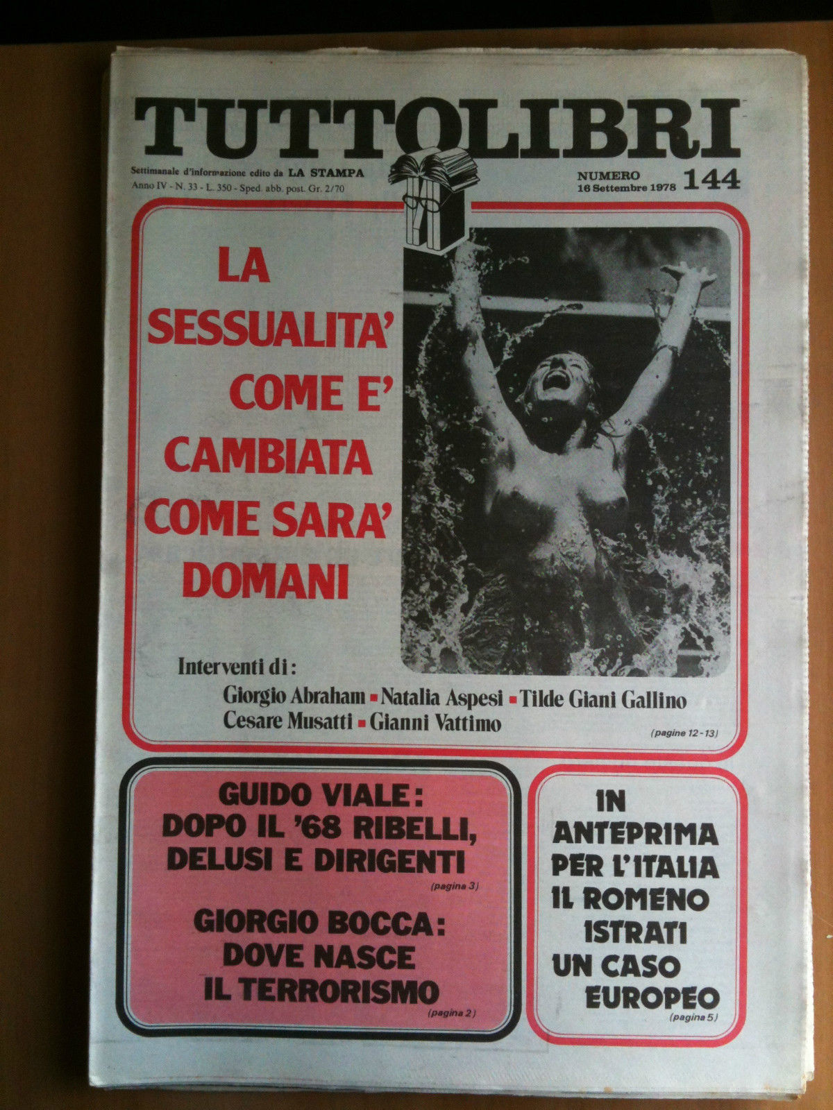 TUTTOLIBRI Anno IV n^ 144 - 16 Settembre 1978
