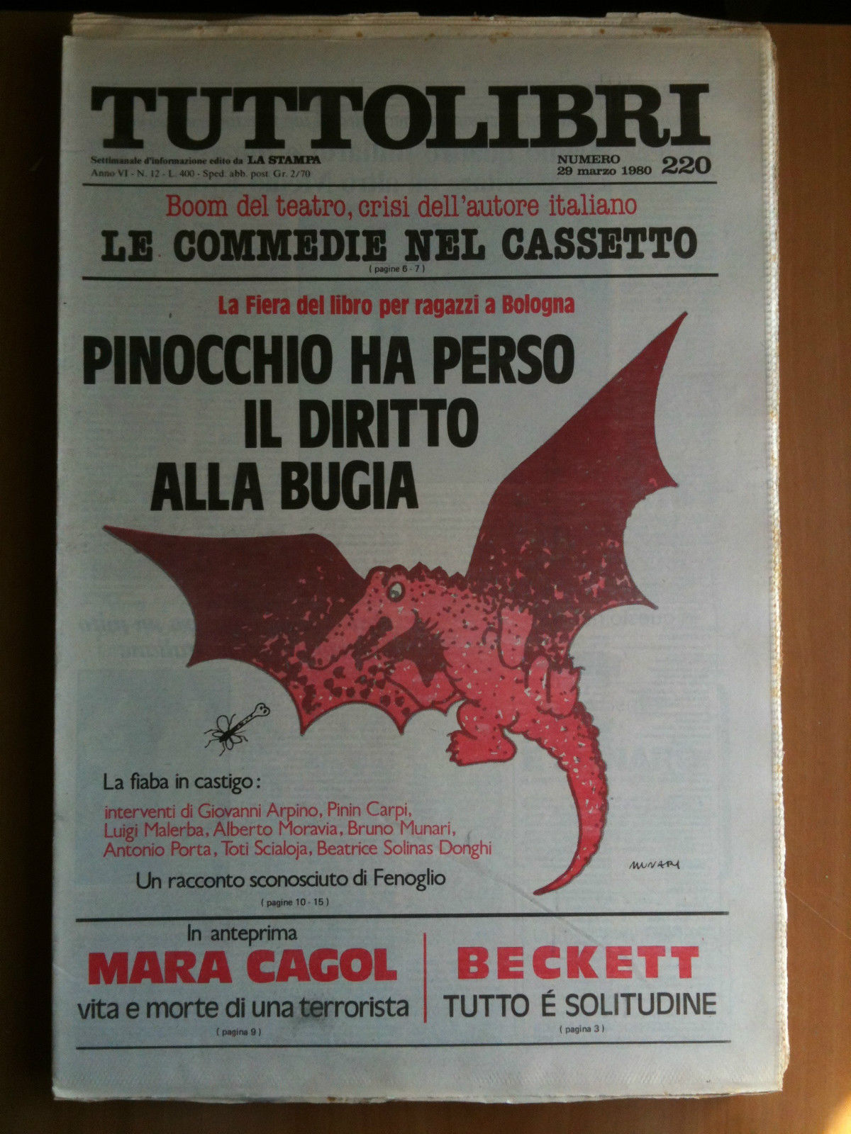 TUTTOLIBRI Anno VI n^ 220 - 29 Marzo 1980