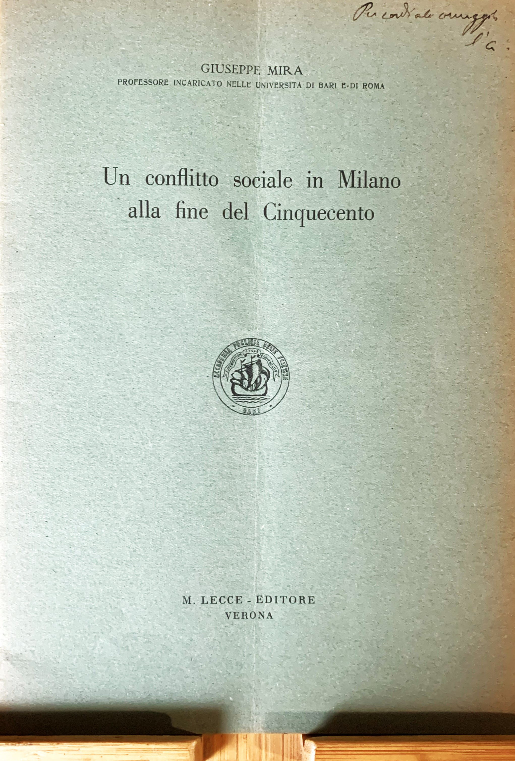 Un conflitto sociale in Milano alla fine del Cinquecento
