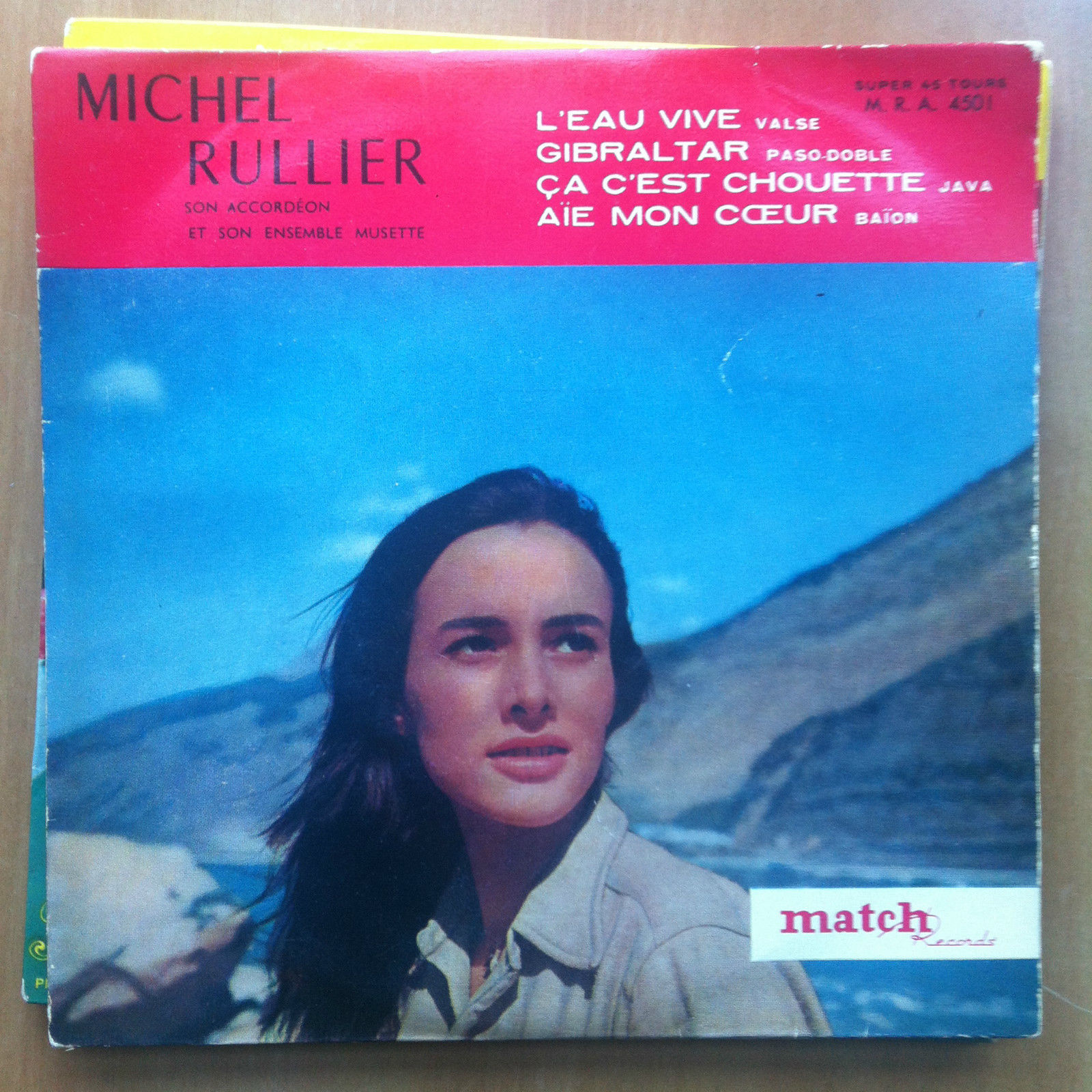 Vinile 45 giri Michel Rullier originale Match Record - E18583