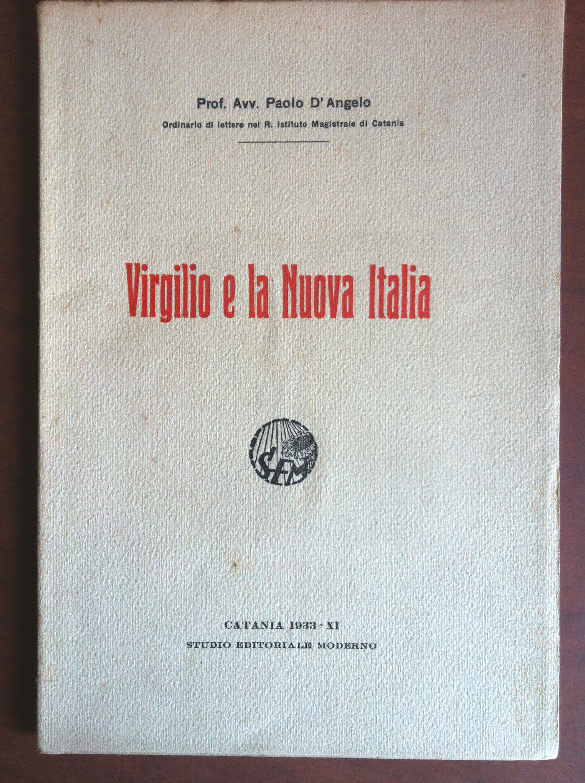 Virgilio e la Nuova Italia Paolo d'Angelo Studio ed. Moderno …