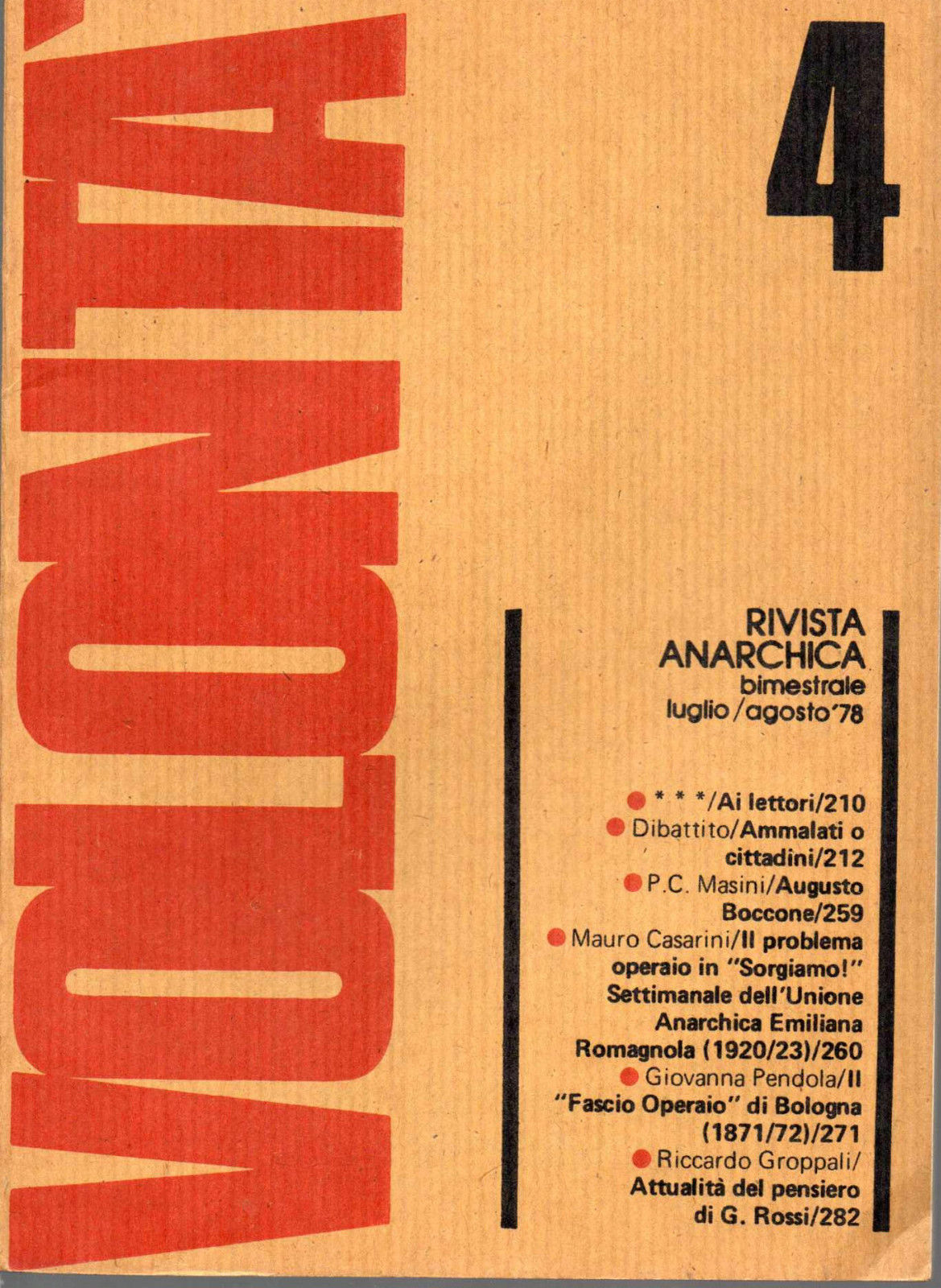 Volontà rivista anarchica 1977-1978-1979 numeri vari