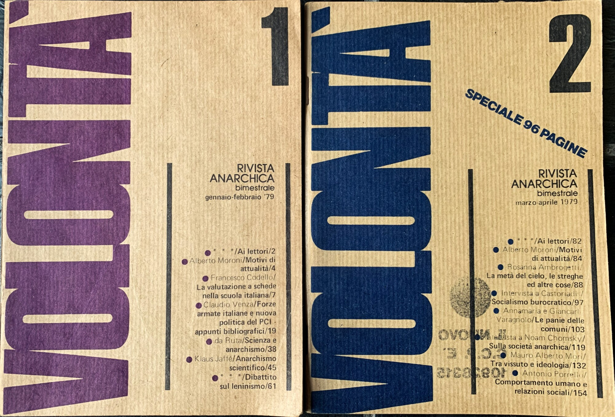 Volontà rivista anarchica 1979 numero 1 e 2