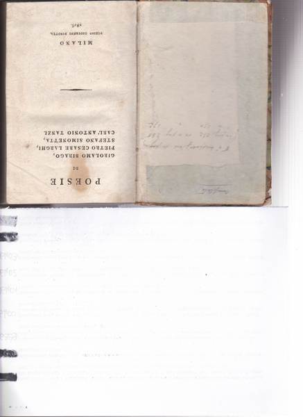 Poesie di G.Birago, P.C.Larghi, S.Simonetta e C.A.Tanzi
