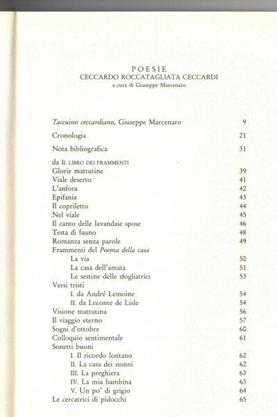 Poesie. A cura di Giuseppe Marcenaro