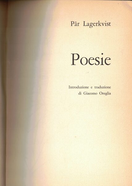 Poesie. Introduzione e traduzione di Giacomo Oreglia