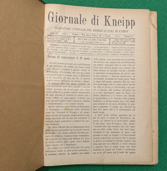 GIORNALE DI KNEIPP, INDICATORE UFFICIALE DEL METODO DI CURA DI …