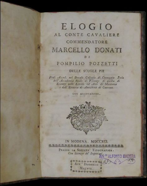 Elogio al conte cavaliere commendatore Marcello di Pompilio Pozzetti delle …