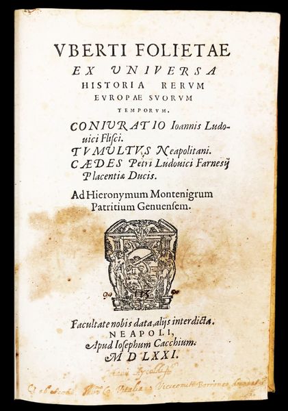 Ex universa historia rerum Europae suorum temporum. Coniuratio Ioannis Ludovici …