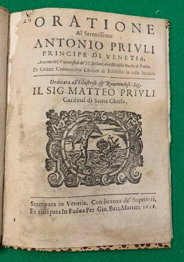 Oratione al Serenissimo Antonio Priuli, Principe di Venetia, A nome …