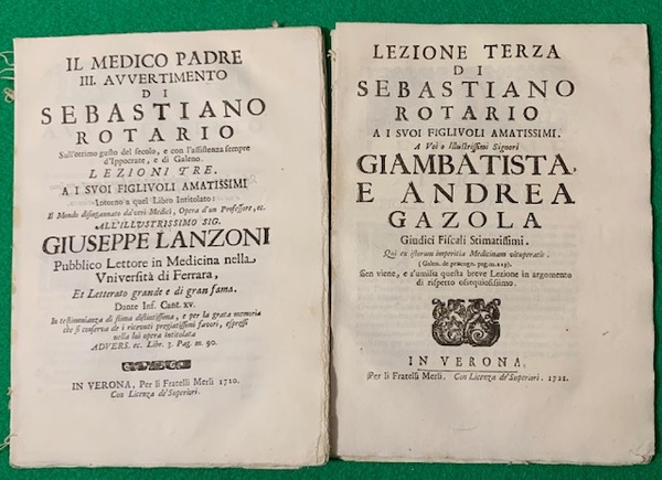 Il Medico Padre III. Avvertimento di Sabastiano Rotario, Sull'ottimo Gusto …