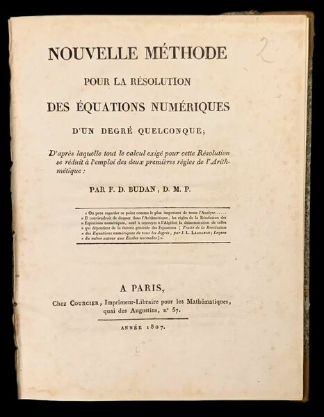 Nouvelle méthode pour la résolution des équations numériques d'un degré …