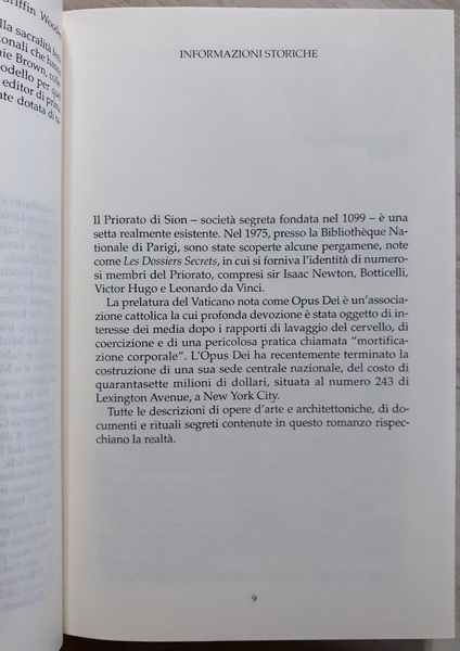 Il Codice da Vinci, un thriller di Dan Brown,