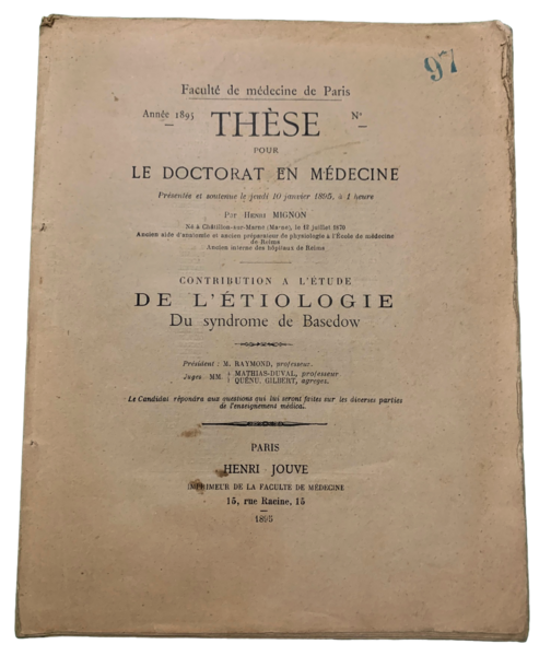 Contribution a l'Etude de L'Etiologie Du Syndrome de Basedow,