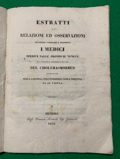 Estratti di relazioni ed osservazioni che hanno compilato e trasmesso …