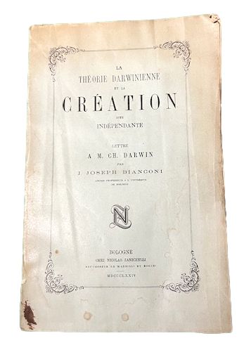 La Theorie Darwinienne et la Creation dite independante, Lettre A. …