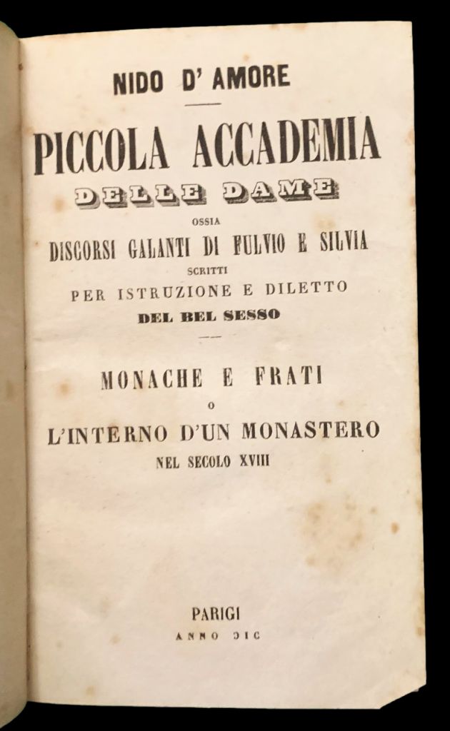 Nido dAmore, Piccola Accademia delle Dame ossia Discorsi Galanti di …