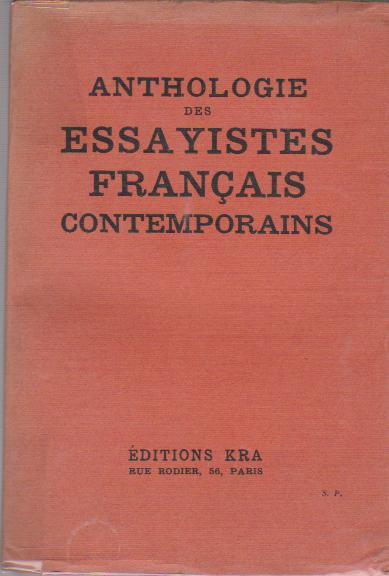 Anthologie des essayistes français contemporains