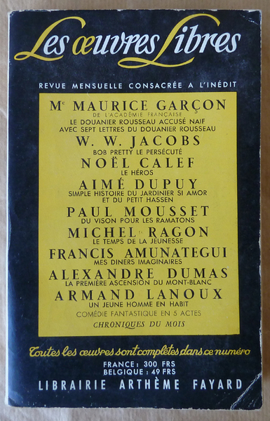 Les Oeuvres Libres; N°159.