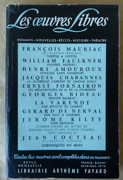 Les Oeuvres Libres N°180.