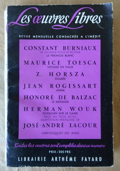 Les Oeuvres Libres N°140.