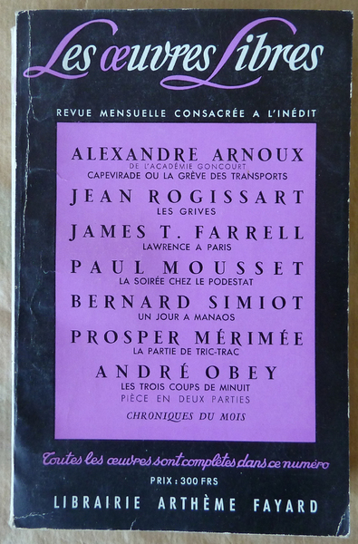 Les Oeuvres Libres N°152.