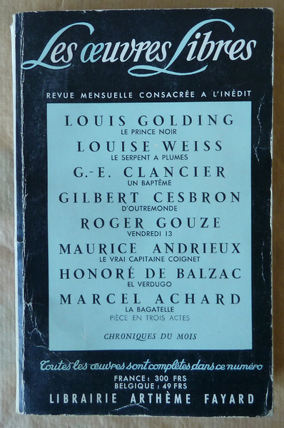 Les Oeuvres Libres N°156.