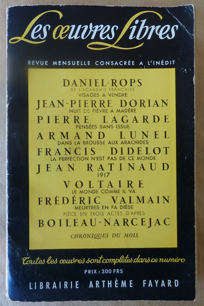 Les Oeuvres Libres N°153.