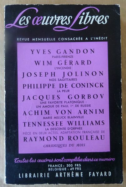 Les Oeuvres Libres N°158.